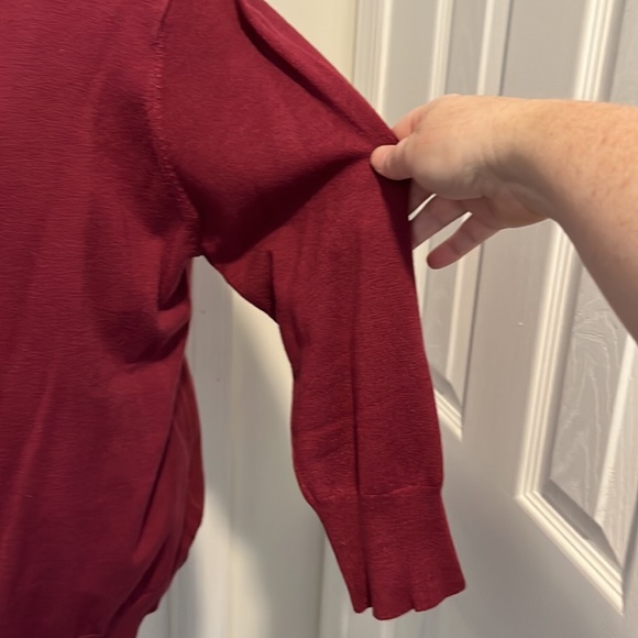 NWOT ModCloth Fuchsia button up with 3/4 length sleeves, Snug fit. 2X. - Picture 4 of 6